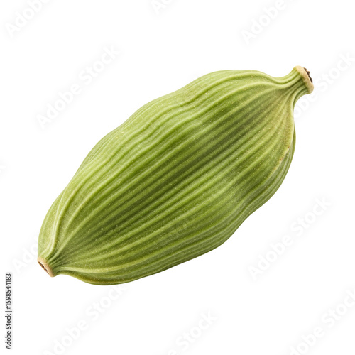 Wallpaper Mural Single fresh green cardamom pod, whole aromatic spice, macro closeup. Isolated on transparent background, png Torontodigital.ca