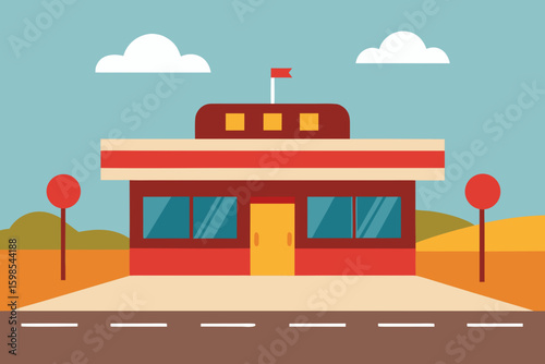 vector illustration of a cafe