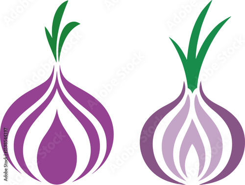 Stylized Purple Onion Illustrations