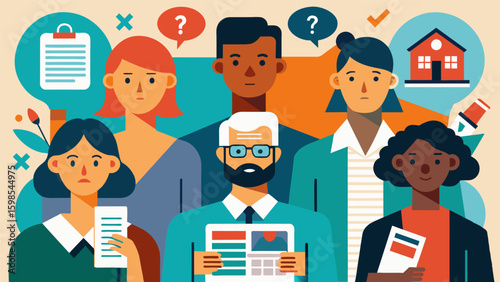 A collage of words and images out from magazines and newspapers expressing the various roles and labels society places on individuals and encouraging. Vector illustration