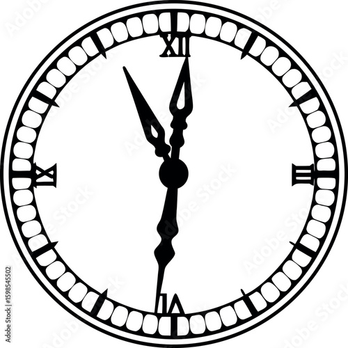 Clock silhouette vector icon with white background. vector illustration of a clock. clock black set illustration.