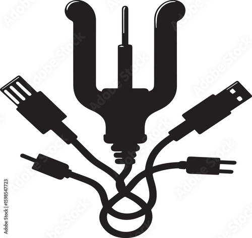 Electric item silhouette vector illustration