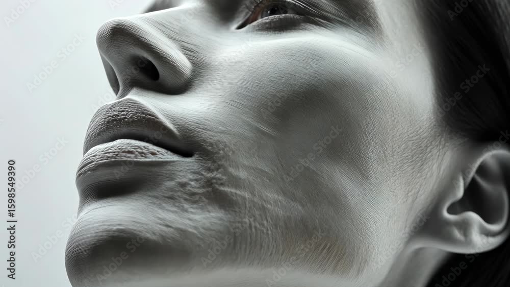 Woman's Face with Closed Eyes