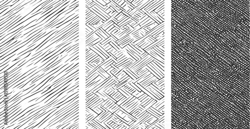 set of grunge texture Overlay textures set stamp with grunge effect. Hand-Drawn Herringbone and Basket Weave Line Patterns – Black & White Texture Designs