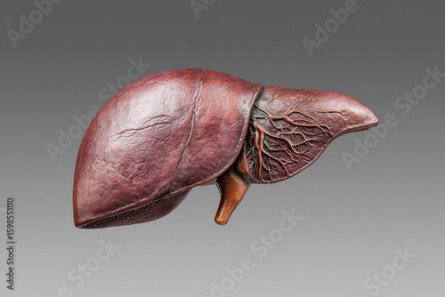 Detailed model of a human liver showcasing its smooth texture and internal structure