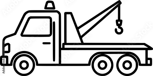Tow truck outline icon vector
