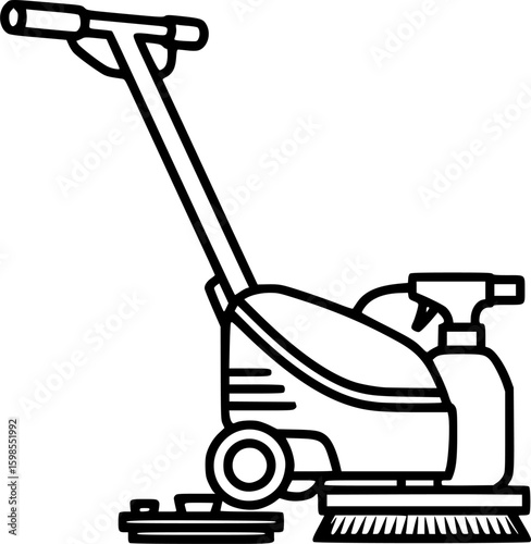 Minimalist floor scrubber icon design
