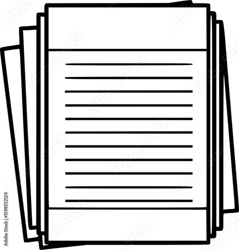 Clean vector icon of ruled index cards
