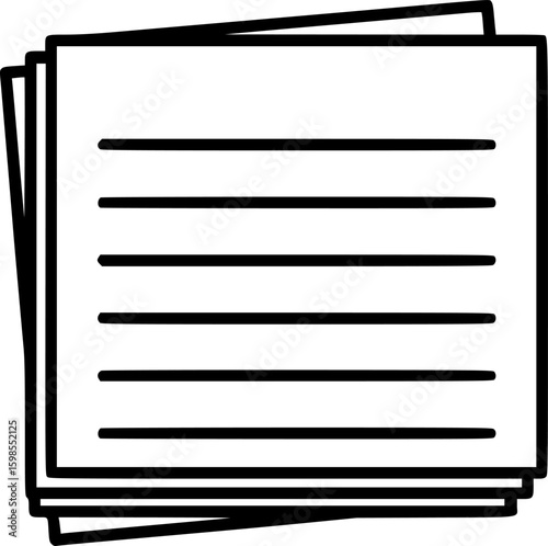 Clean vector icon of ruled index cards
