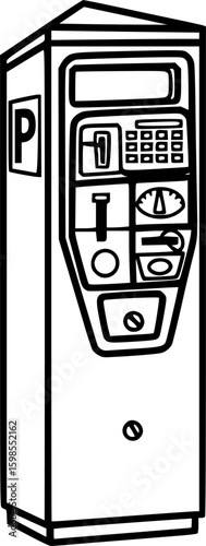 Parking meter outline icon vector
