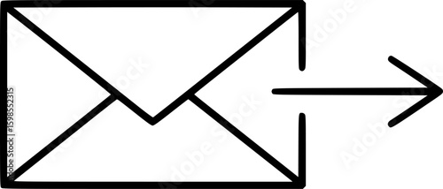 Minimalist envelope icon with arrow
