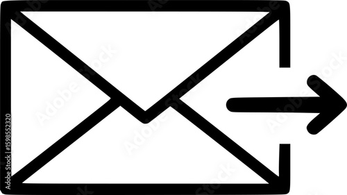 Minimalist envelope icon with arrow
