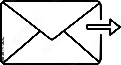 Minimalist envelope icon with arrow
