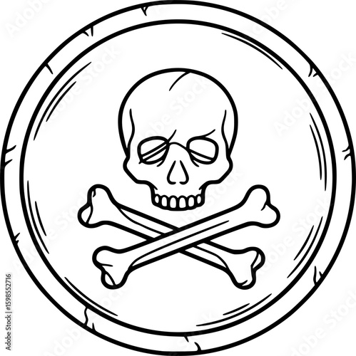 Minimal vector icon of pirate coin
