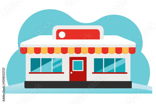 vector illustration of a shop window