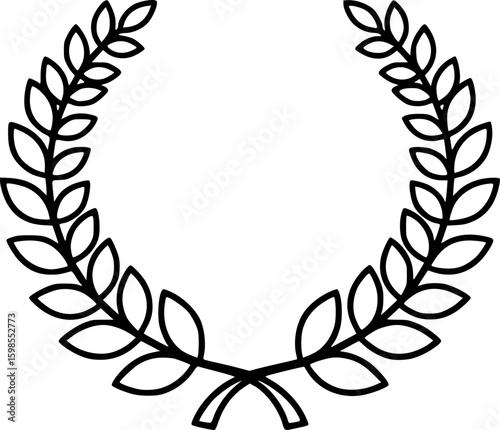 Bold line laurel wreath vector design
