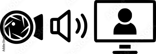 Clean vector icon for video communication
