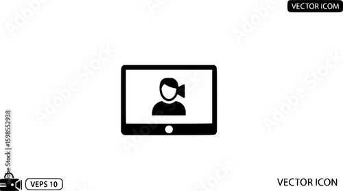 Clean vector icon for video communication
