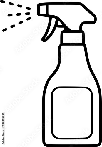 Minimalist spray bottle icon outline
