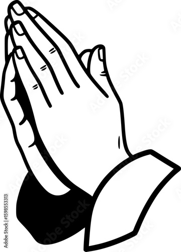 Minimalist praying hands icon
