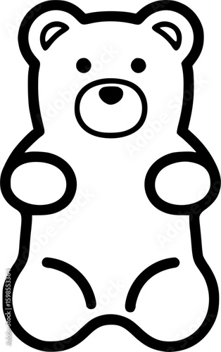 Minimalist gummy bear outline icon