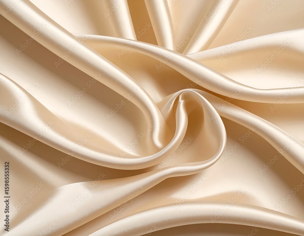 Fototapeta premium Luxurious creamy silk fabric drapes