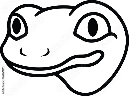 gecko head mascot logo vector art illustration 