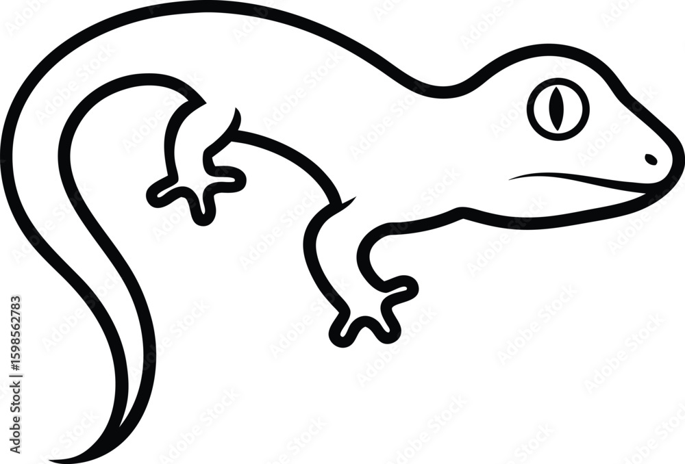 Obraz premium gecko head mascot logo vector art illustration 