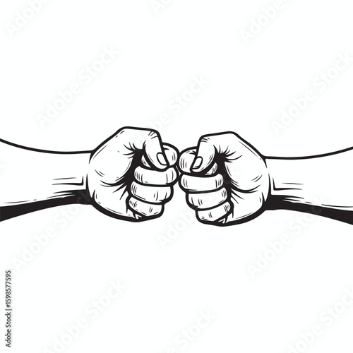 hand fist bump vector
