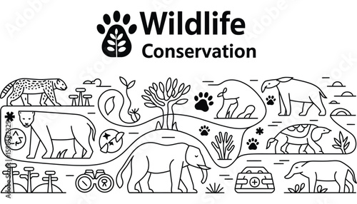 Vintage hand-drawn vector illustration set of farm animals and forest creatures with a retro cartoon design