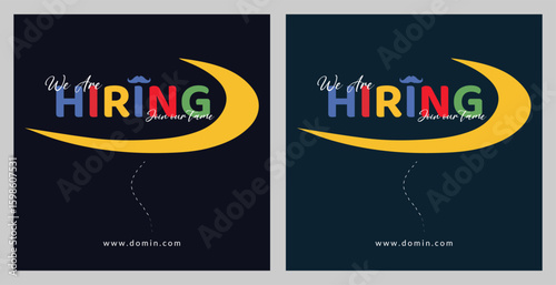 We are hiring design vector for vacant sign Job hiring poster, social media, banner, flyer and Recruitment Poster.We are hiring job vacancy social media post or square web banner template vector desig