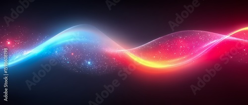 Colorful wave of light with a dark background