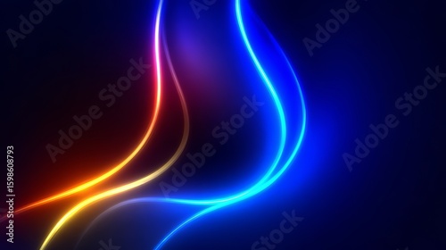 Colorful, glowing line is shown on a dark background