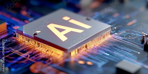Computer chip with the letters AI on it