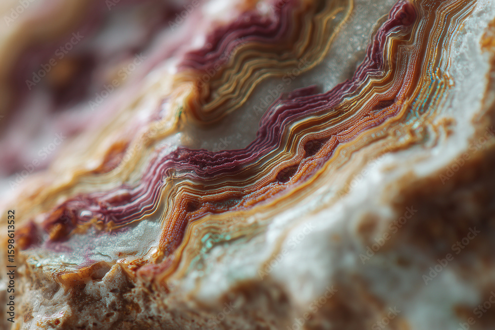 Obraz premium Lace Vibrant Agate Macro Texture with Intricate Patterns
