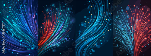 Colorful Abstract Light Trails with Bokeh Effect for Modern Design