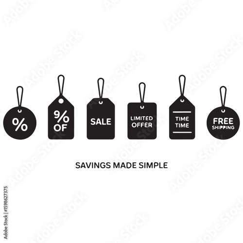 Eco-friendly retail tags: a set of blank vector labels for sustainable business promotions, sales, and special offers