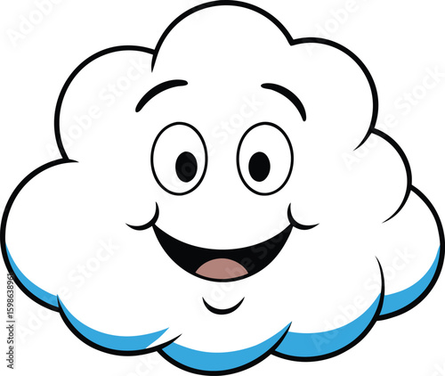 Happy Cartoon Cloud with a Smiling Face new 2025 trendy