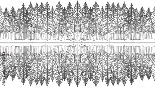 Symmetrical Forest Lake Reflection.