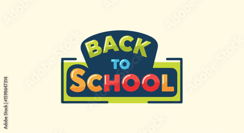 Back to school message in colorful block letters, great for educational projects. Back to school season preparation includes attention grabbing letters in a creative and fun style.
