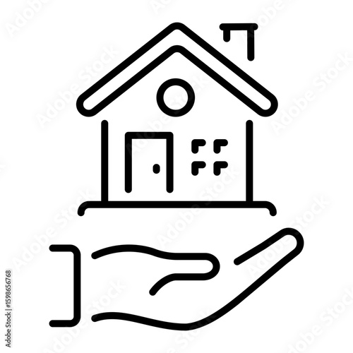 A linear style icon representing property loan