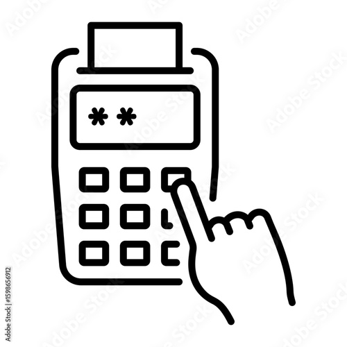An outline style icon depicting pin entry