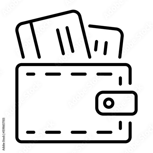 A linear style icon representing cardholder