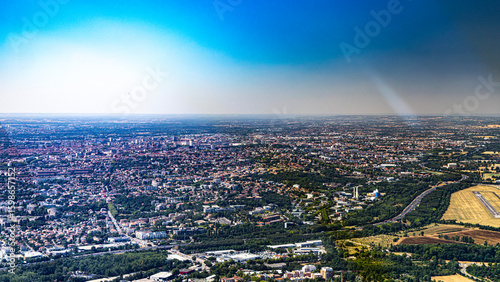 Toulouse in france and Garonne river from aerial view