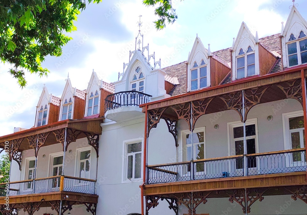 Fototapeta premium german village in Azrbaijan called goy gol city.Azerbaijan june 2025. High quality photo