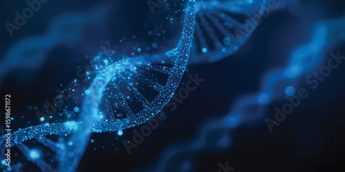 Abstract vector background with blue DNA double helix