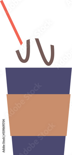 Takeaway disposable coffee cup vector illustration