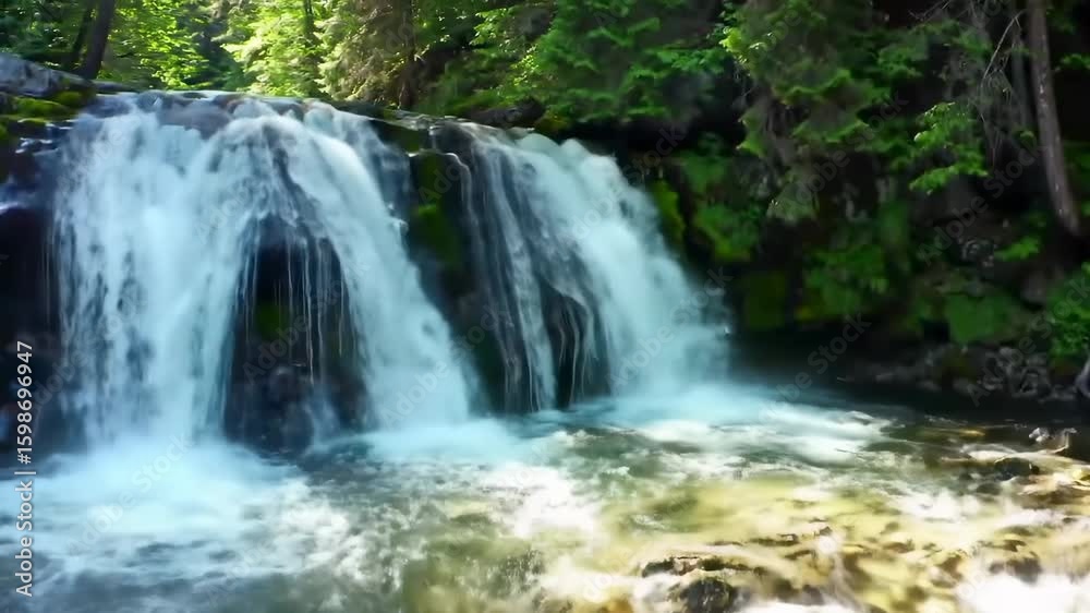 Cascading waterfall in a lush forest (1) Cascading waterfall in a lush forest (1)