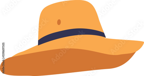 Straw farmer hat vector illustration