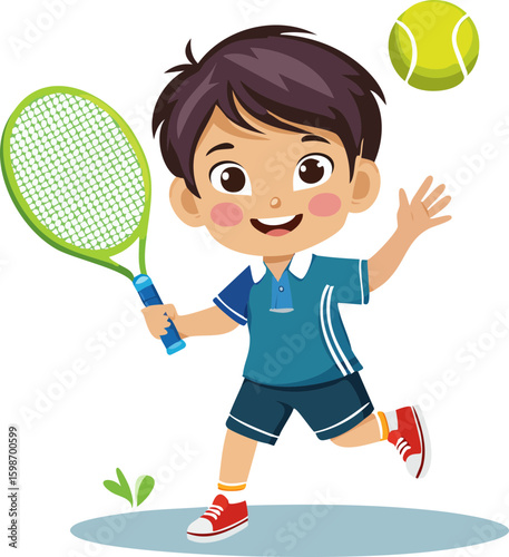 tennis player with racket